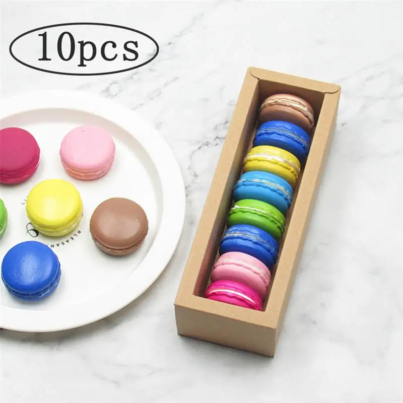 10pcs Macaron PVC Box With Clear Window Paper Packaging Cookie Containers for Wedding Birthday Party | Дом и сад