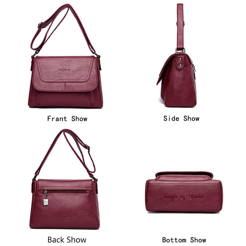 Женская кожаная сумка через плечо модная повседневная мессенджер с маленьким