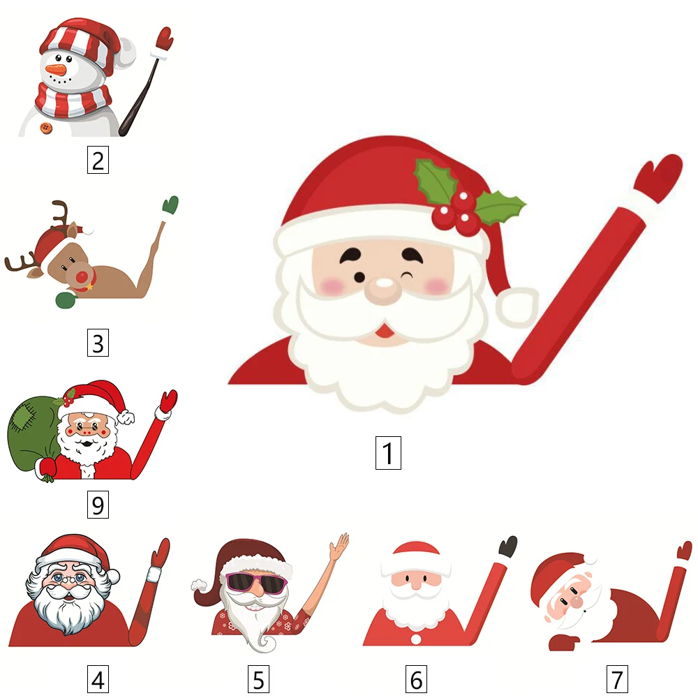 Рождественские наклейки Декор 3D Мах Санта Клаусом автомобильные рождественский