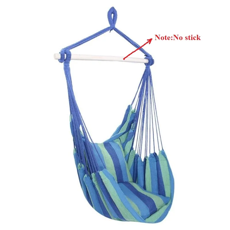 

Hammock Chair Hanging Chair Swing With 2 Pillows for Outdoor Garden Adults Kids Hammock Chair Hanging Chair Dropshipping