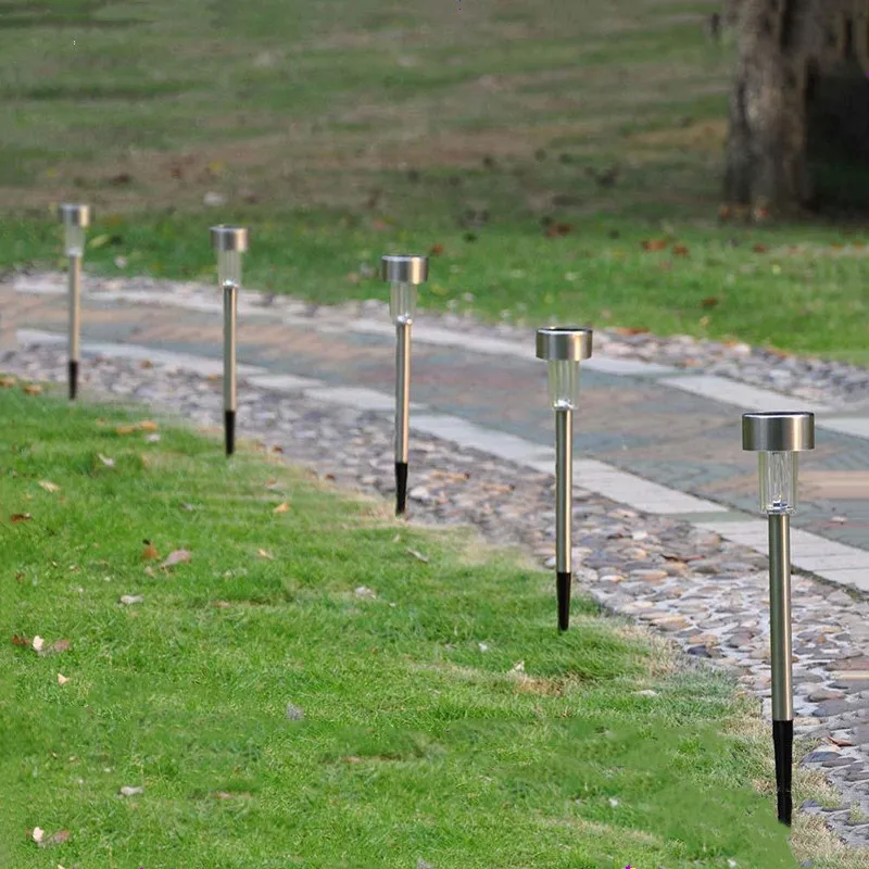 5 шт./лот светодиодные уличные фонари на солнечной батарее из нержавеющей стали