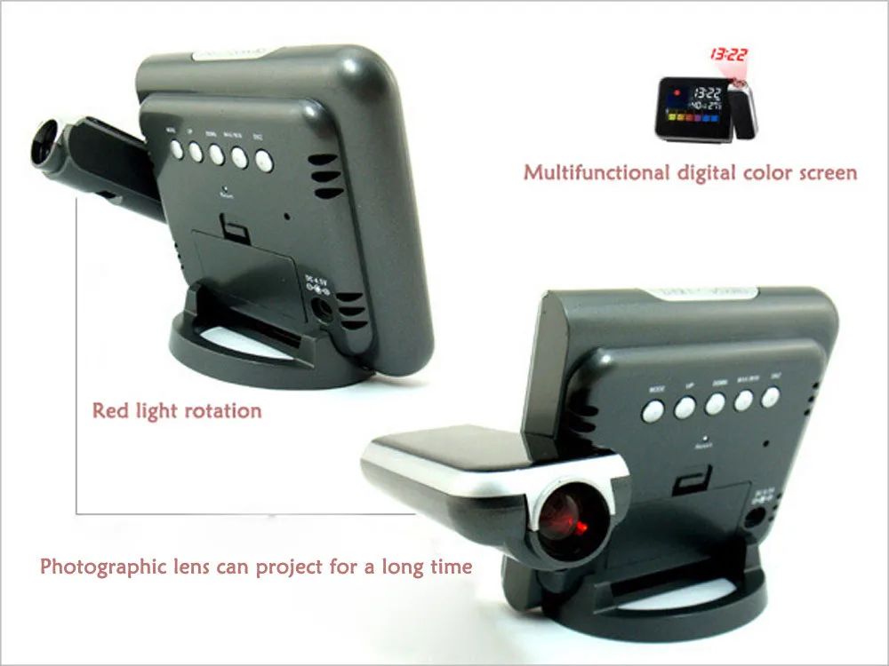 Цифровой проекционный будильник с ЖК-дисплеем цифровой прикроватный проектор