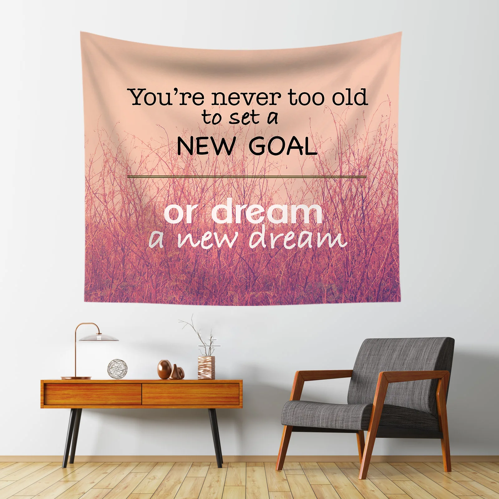 

Aesthetic Tapestry Wall Hanging Decorations for Living Room Bedroom Home Decor Word Scenery Printed Tapestries Dorm Decor 100x70