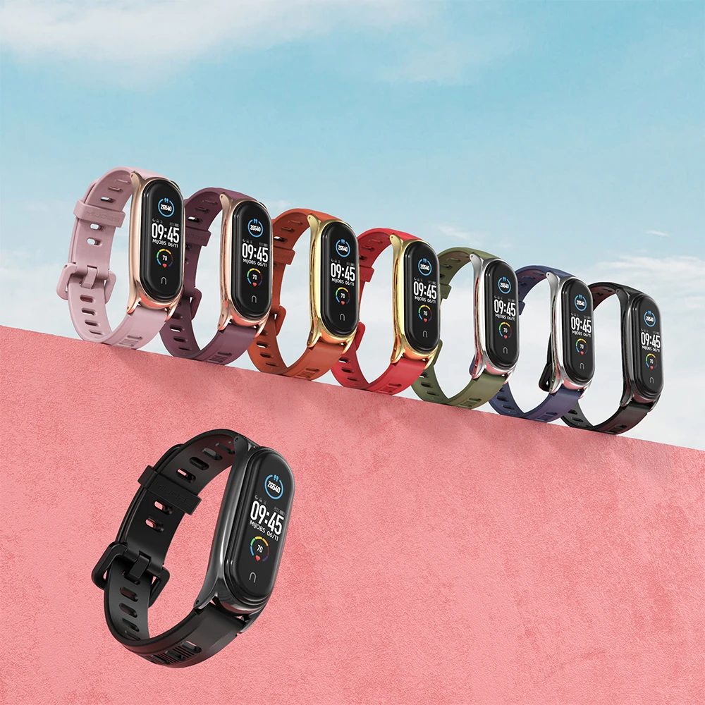 Mijobs плечевой ремень для Mi Band 5 6 Браслет фитнес-браслета 4 3 ремешок Xiaomi Miband