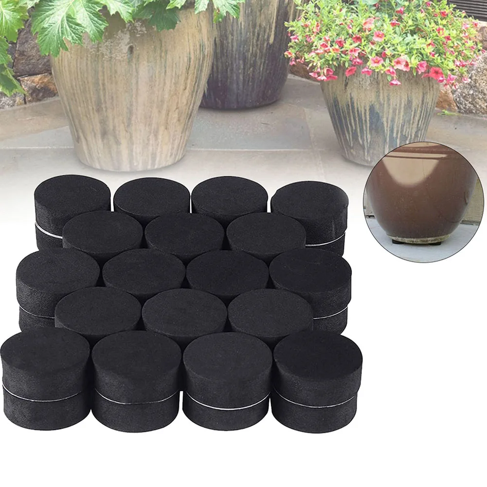 

24Pcs Flower Pot Feet Risers Pad Natural Rubber Diameter Round Bonsai Pot Bottom Grid Mat Mesh Drainage Netting Hole Screen