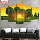 Полная выкладка квадратные алмазов картина мозаика 5 шт. зеленый любящее сердце с изображением новогодней елки закат Стразы Вышивка крестиком