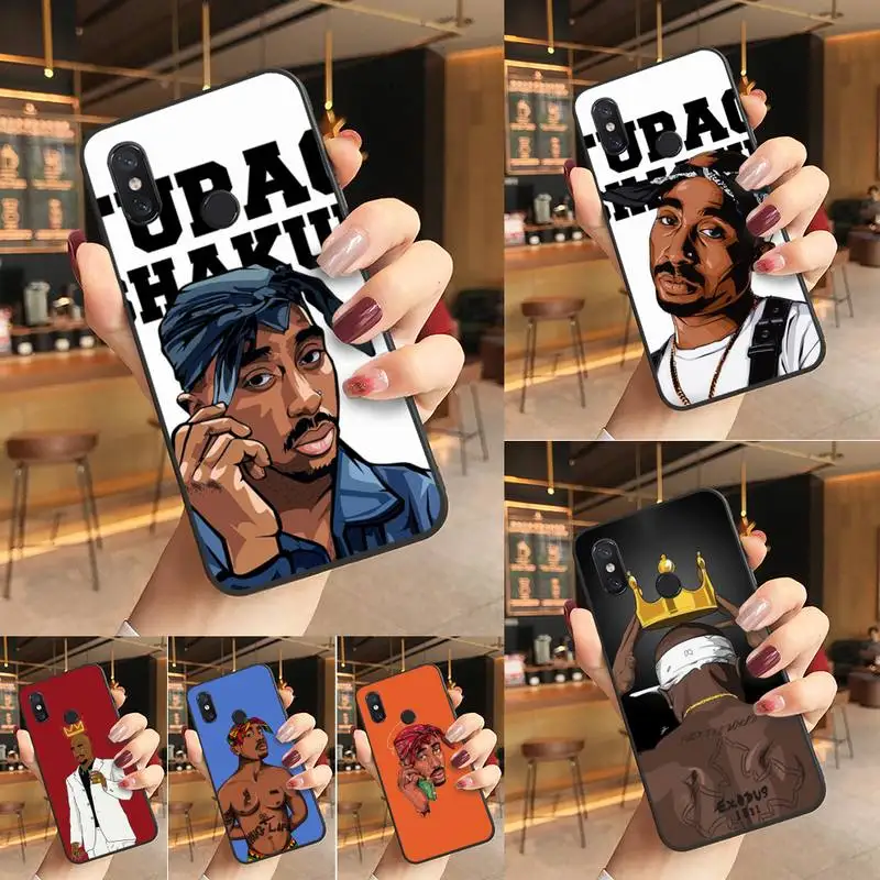 

Rapper 2pac singer Tupac Phone Case For Xiaomi Redmi Note8A 7 5 Note8pro 8T 9Pro TPU Coque for note6pro Funda Capa