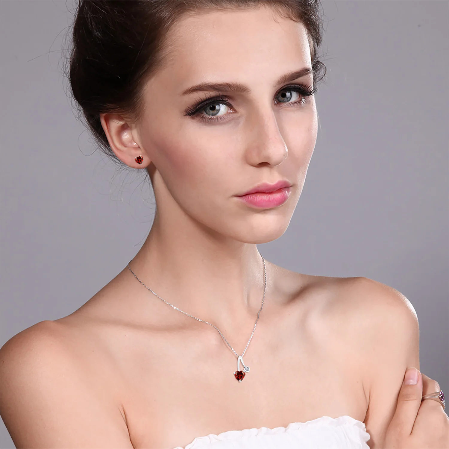 GemStoneKing 2 71 карат натуральный красный гранат белый топаз драгоценный камень