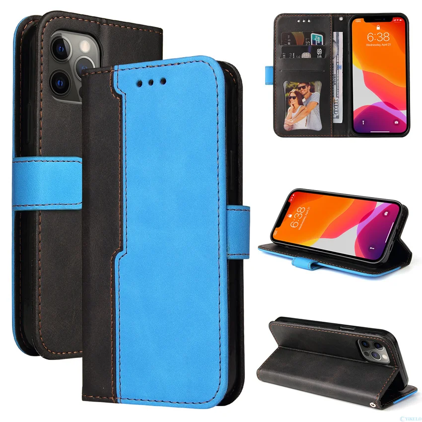 luxury phone case for oppo realme c3 8 pro c20 c21 q3 q3i v13 5 5i 6i 5g stitching color cover photo frame flip wallet leather free global shipping
