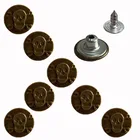 50 наборов под бронзу с рисунком черепа металлические пуговицы с хвостовиком, акриловые стразы пуговицы для пришивания Женская одежда Аксессуары для одежды 2,0 см