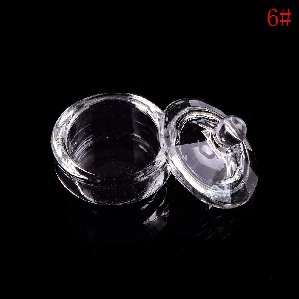 6 1PC Acrylic Powder Liquid Crystal Glass Dappen Dish Lid Bowl Cup Holder Manicure Equipment Nail Tool For Nail Art - Цвет: 6