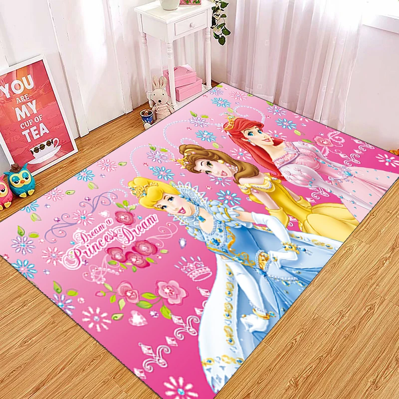 

Disney Princess Soft Carpet Living Room Bay Window Homemodern Child Entrance Hall Kids Girl Bedside Size Rug Non-slip Play Mat