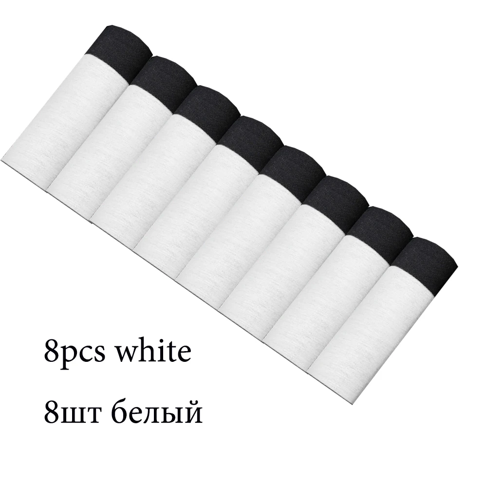 8pcs white 8 шт./партия, хлопковые мужские боксеры, нижнее белье для мужчин, мужские боксеры, шорты, Calzoncillos, трусы для мужчин, Cuecas, мягкие мужские трусы, новое нижнее белье - Цвет: 8pcs white