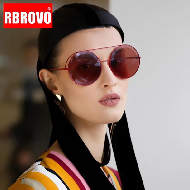 RBROVO 2021 круглые солнцезащитные очки в стиле панк женские из сплава классические