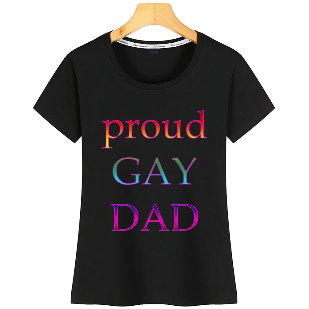 

Tops T Shirt Women Proud Gay Dad Summer Vintage Print Tshirt