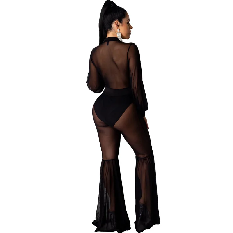 Женский соблазнительный прозрачный комбинезон вечерние праздничные