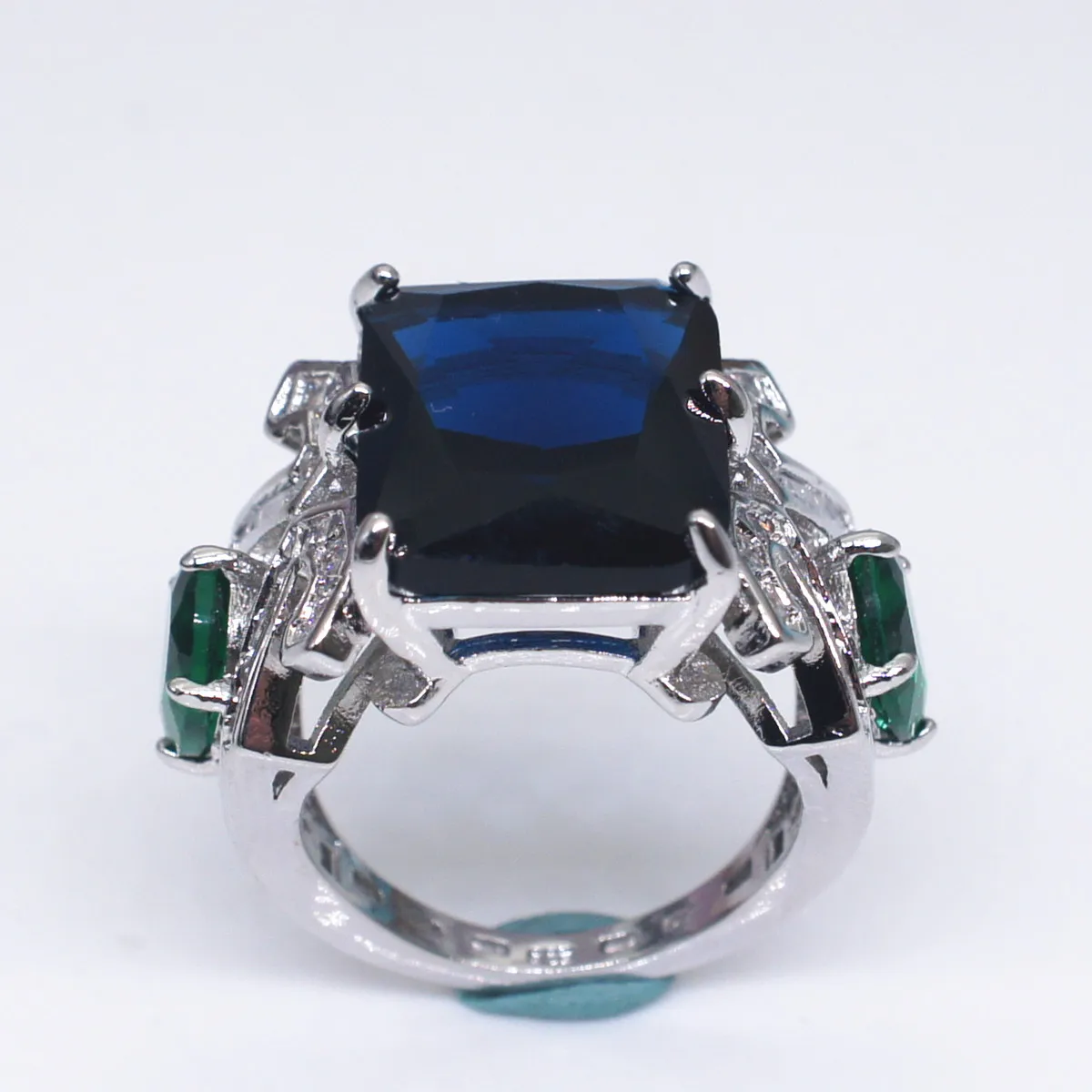 Серебро 925 пробы кольцо с сапфиром голубое яйцо чистый топаз не украшения