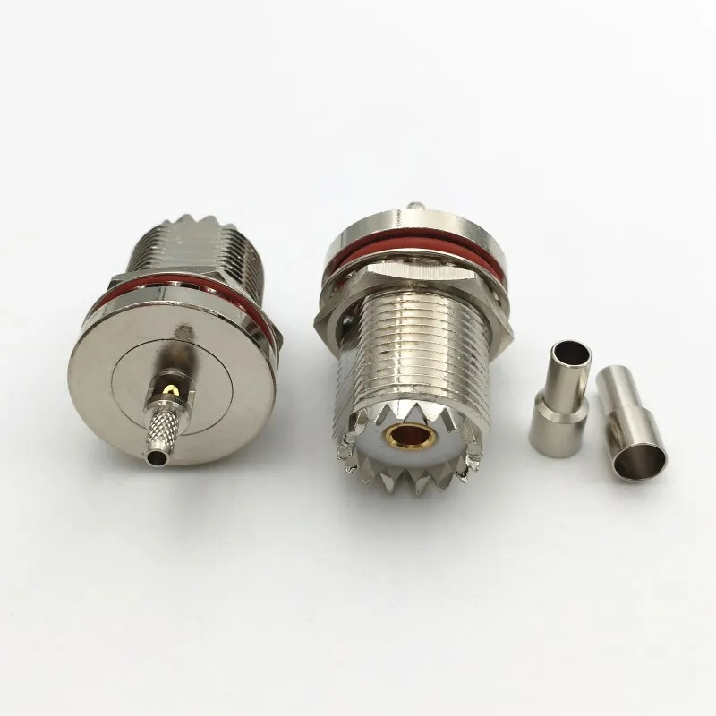 5 шт. латунь SO239 UHF гнездо переборки окна обжимной для RG174 RG178 RG316 LMR100 кабель RF