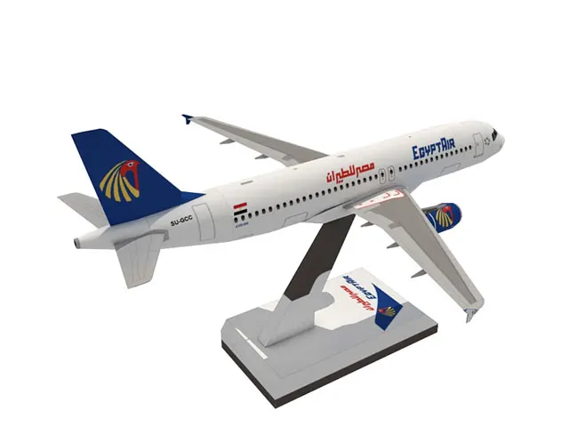 1:72 1:100 Аэробус A320 Египетский авиакомпаний шкала гражданского самолета 3D Бумажная