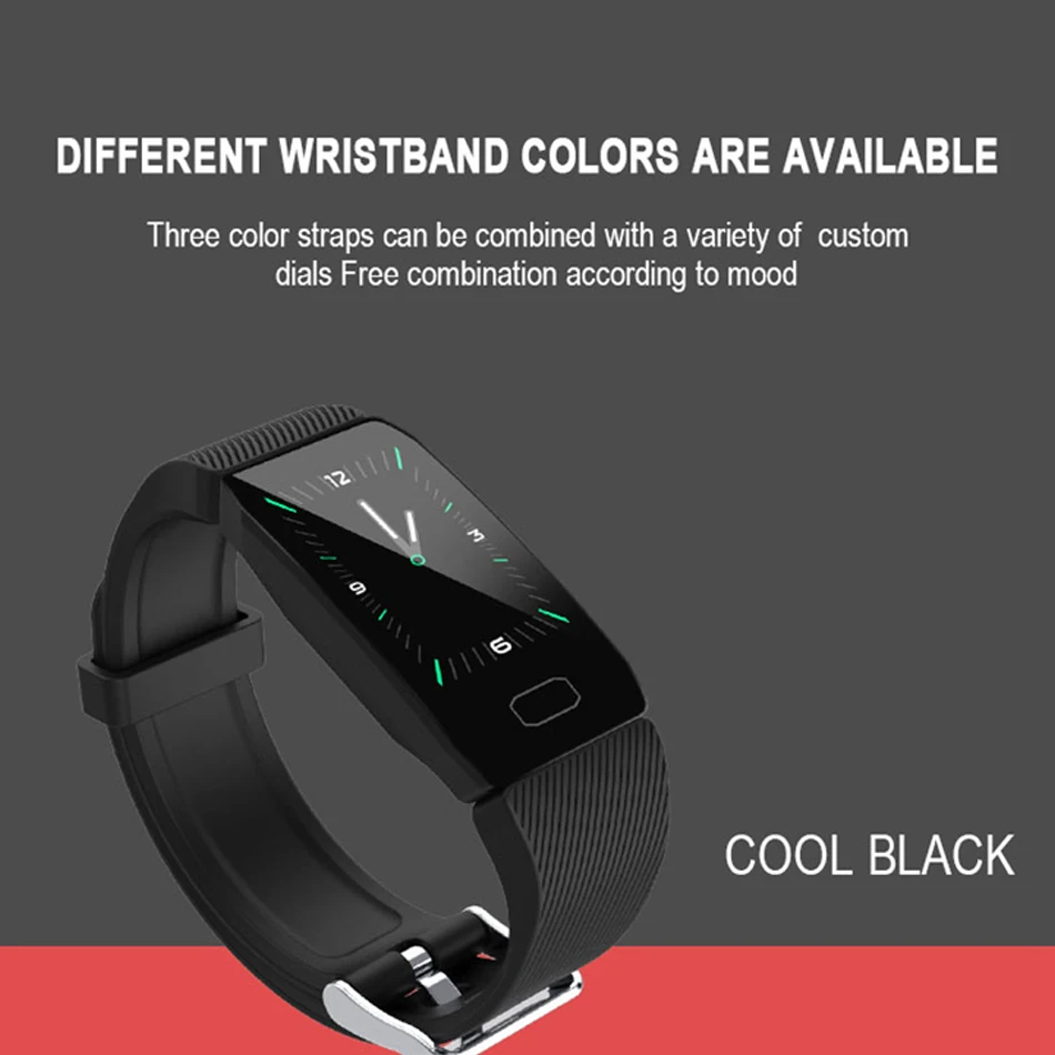 Q1 24-hour Heart Rate Blood Oxygen Monitor Smart Watch Band bluetooth Sports Mode Weather Alarm Multi-language Wristband Fitness