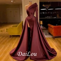 one shoulder saudi arabia evening dresses middle east women formal dubai party gowns robe de soiree long prom dress 2021