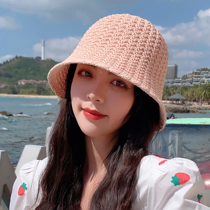 

Для женщин открытые летние соломенные Шапки дышащая шляпа с защитой от воздействия УФ-излучения на открытом воздухе пляжная Солнцезащитна...