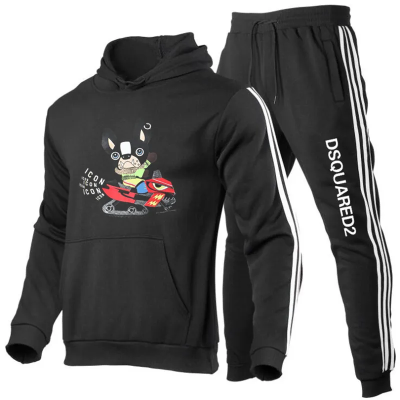 

2021D 2 новая мода Dsquared2 abito a due pezzi a righe da uomo Повседневная атмосферная круглая гарнитура dsq