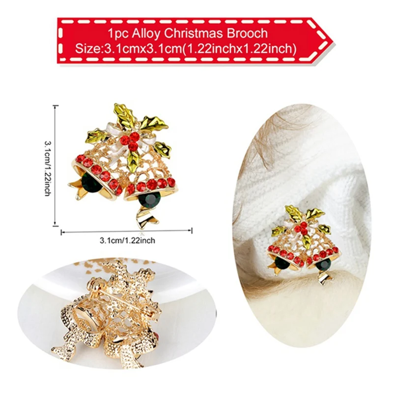 Christmas Brooch Рождественские серьги, подвеска с Санта-Клаусом, Рождественский Декор для дома, рождественский подарок для детей, украшение для рождественской елки - Color: Christmas Brooch