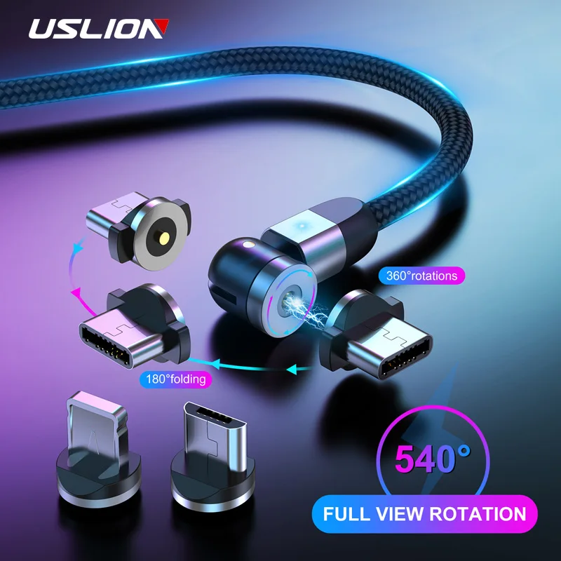 Кабель Micro USB Type C USLION магнитный для iPhone 11 Samsung Huawei|Кабели мобильных телефонов| |