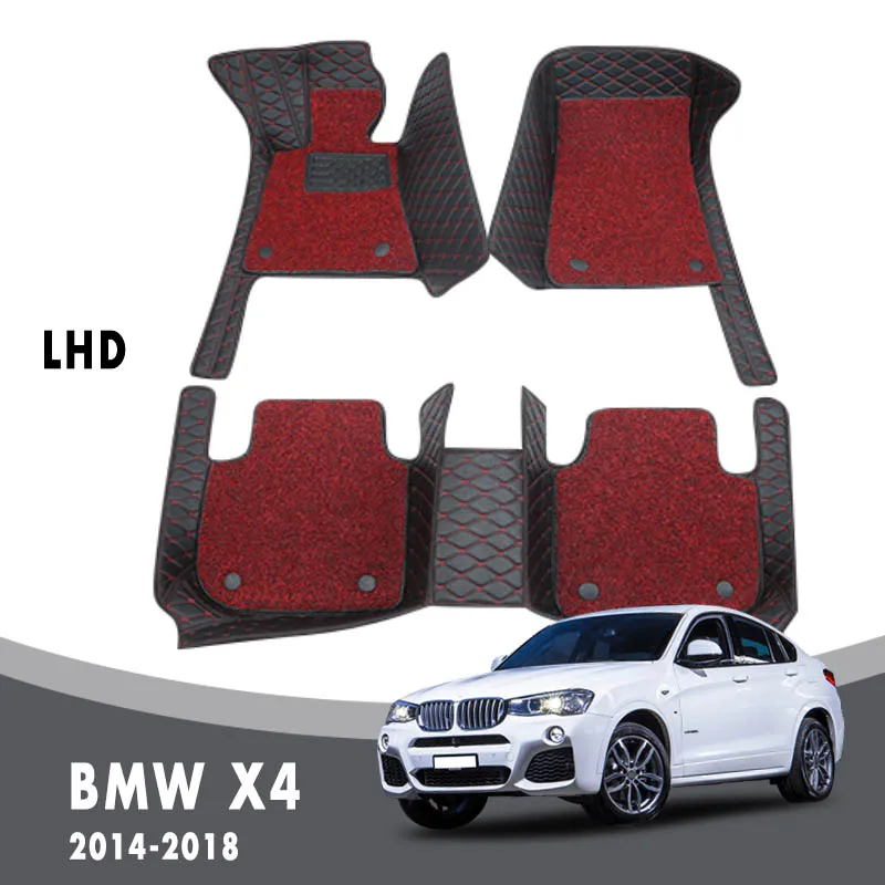 Автомобильные коврики для BMW X4 2018 2017 2016 2015 2014 роскошные двухслойные с проволочной