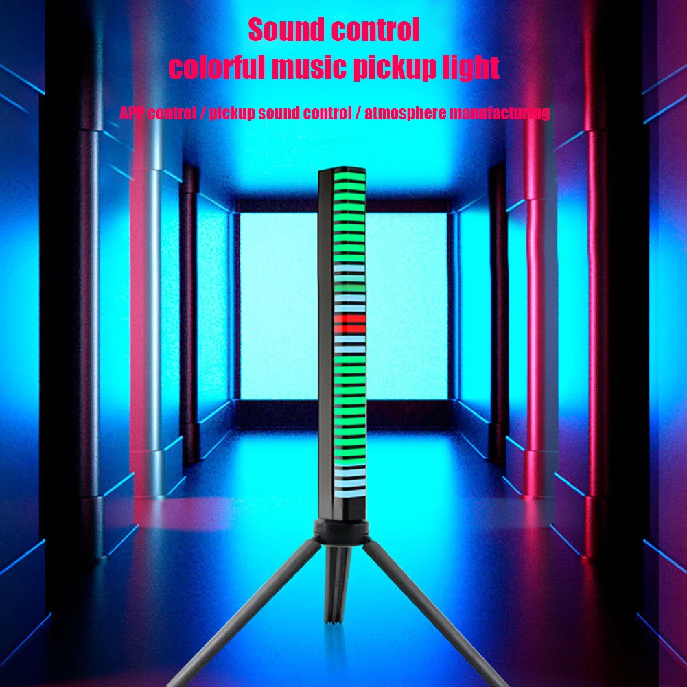 Sound Control 3D Display Pickup Rhythm Light Rgb Music Ambient Led Nightlight Bar App Car Atmosphere Colorful Tube Lamp | Электроника