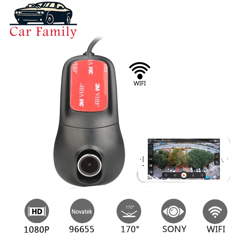 Full HD 1080P Novatek 96655 IMX 322 Автомобильный видеорегистратор Wi Fi Автомобильная камера