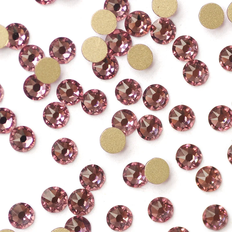 

Light Amethyst 8 Big 8 Small Cut Non Hotfix Nail Art Glue On Flatback Crystal DIY Decor Rhinestone Decoration