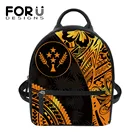 Женские мини-рюкзаки FORUDESIGNS, полинезийская ткань, Роскошный дизайнерский кожаный ранец, женские прочные рюкзаки 2021