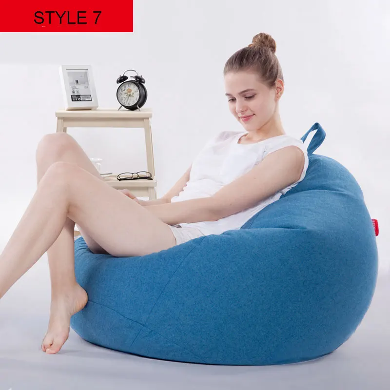 STYLE 7 Чистый цвет, сумка для гостиной, мебель для дивана, чехол для гостиной, модный стул Beanbag, льняная ткань, чехол для дивана, 90*80 см - Цвет: STYLE 7