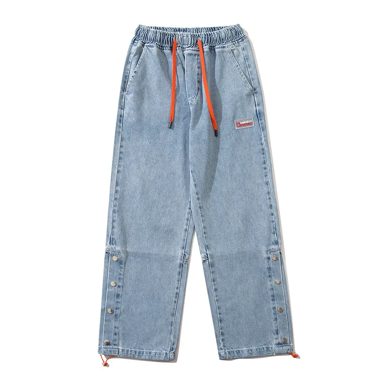 Модные мужские винтажные потертые джинсы в стиле хип-хоп с принтом смайлика