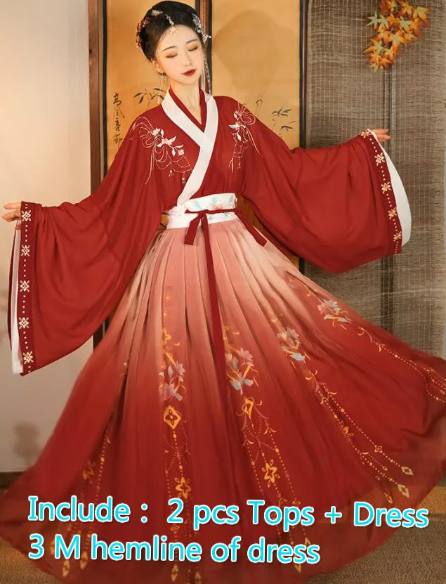 

Women Hanfu Chinese Ancient Tradition Princess Dance Costume Vintage Tang Suit Hanfu Fairy Dress Carnival Costume Outfit