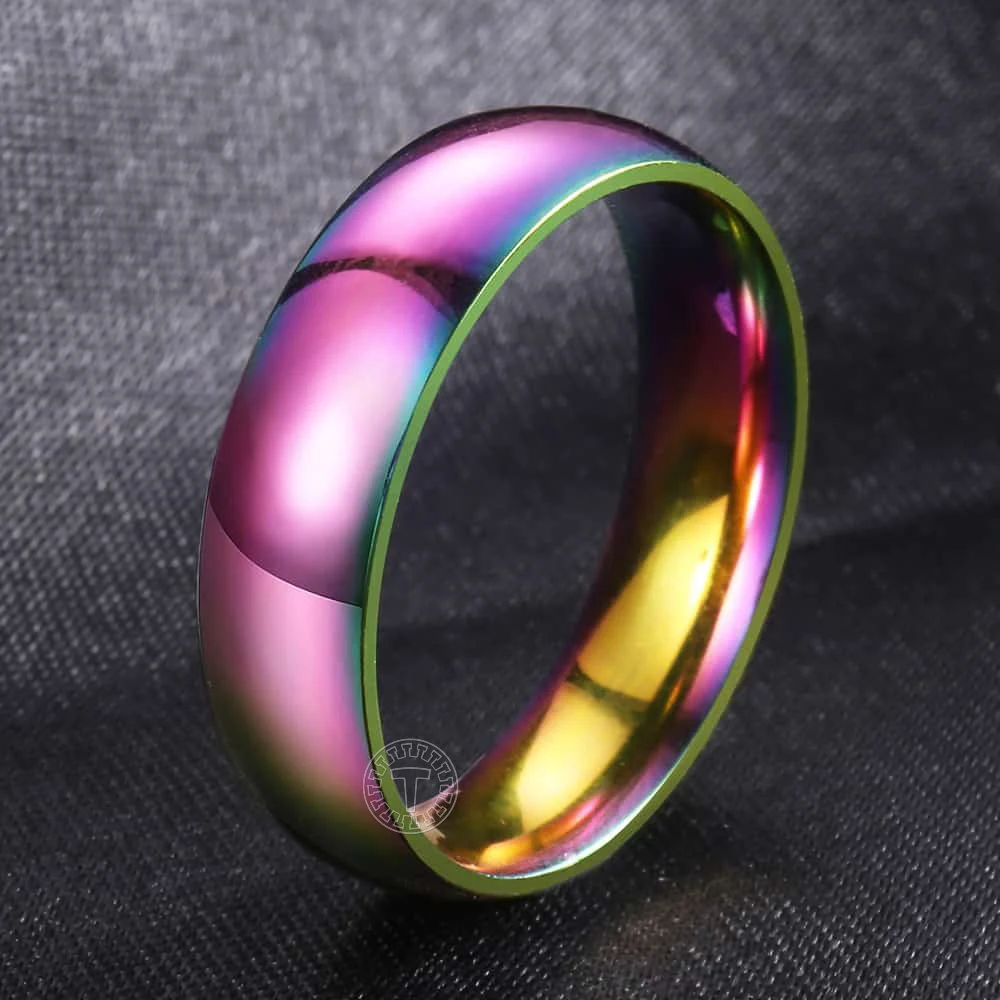 Обручальное кольцо для мужчин и женщин полированное из нержавеющей стали