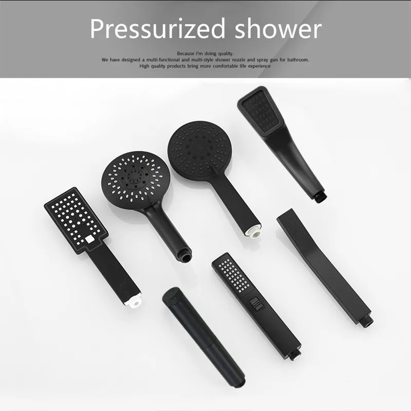 Матовая черная ручная Лейка для душа настенный набор со шлангом и держателем