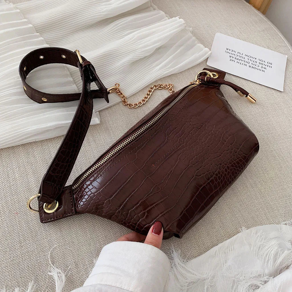 Женская поясная сумка из искусственной кожи аллигатора Повседневная мессенджер