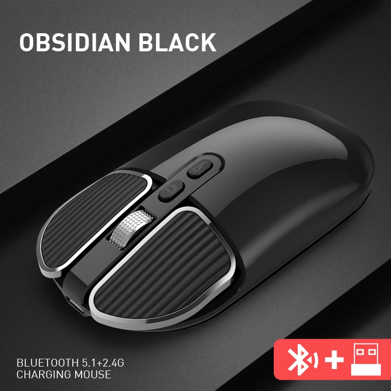 

Wireless Bluetooth-compatible Mouse 1600 DPI Adjustable Dual-mode Desktop Computer Notebook Office Home Silent Optical Mouse