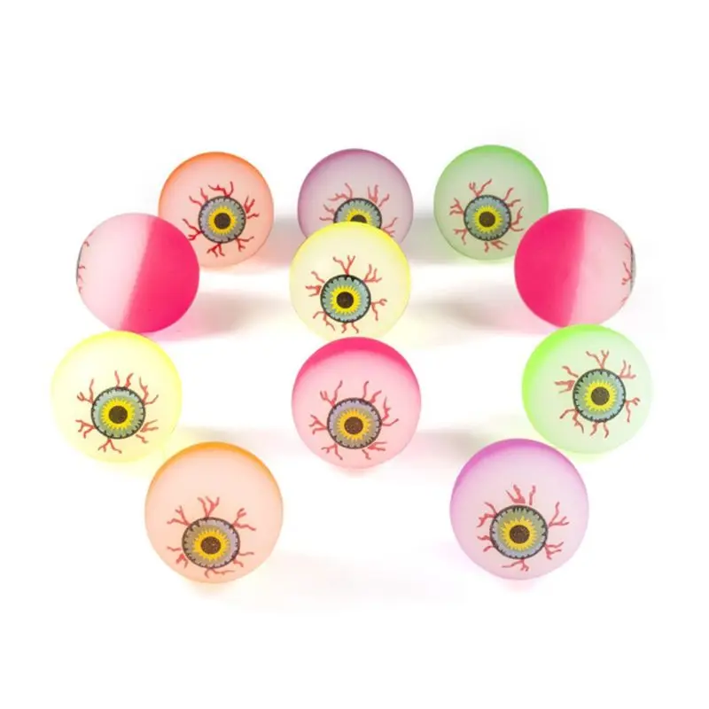 

60 Pcs 29mm Eyeball Bouncy Ball Halloween Party Props Scary Horrific Eye Ball C90B