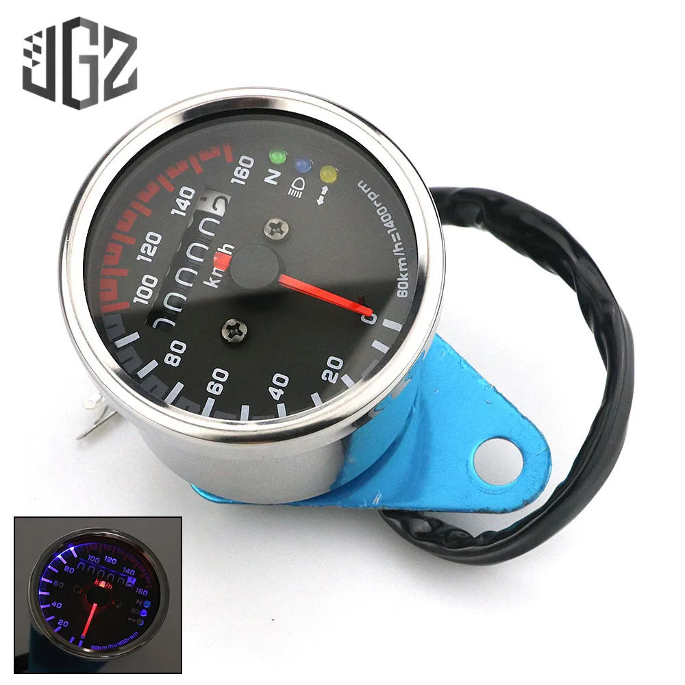 Мотоцикл спидометр из нержавеющей стали ретро-инструмент универсальный одометр