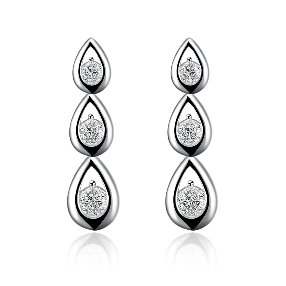 Винтажные серьги в форме капель инкрустация цирконием женские подвески