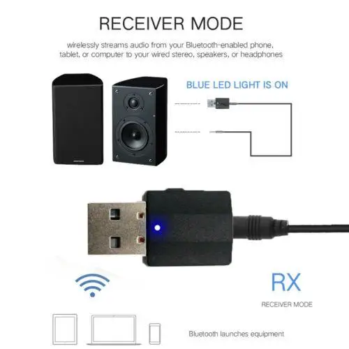 Bluetooth 5 0 адаптер аудио приемник передатчик мини стерео Studyset AUX RCA USB 3 мм разъем для