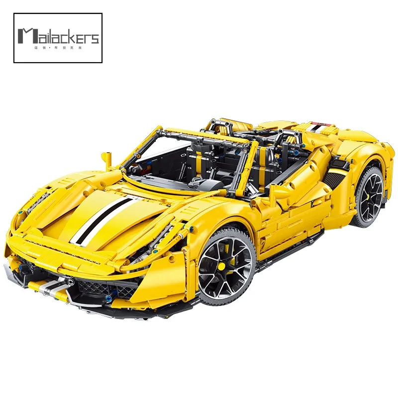 

Купон Follow Store = $2, желтая суперспортивная гоночная модель автомобиля, строительные блоки, игрушки для детей, подарки, 3608 шт.