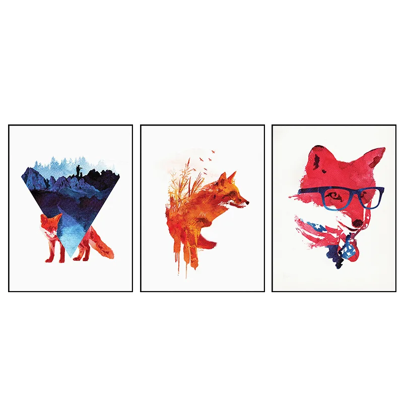 

Bafang Yaku Living Room Decorative Painting Creative Animal Light Luxury Nordic Hanging Painting Ins Style Modern Canvas Poster