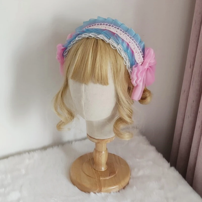 Кружевные головные уборы для девочек с оборками многослойные кружева длинной