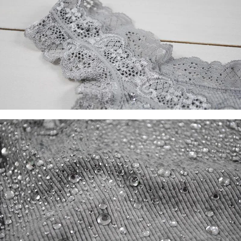 Женский кружевной топ Стразы с блестками для девушек на бретельках жилет