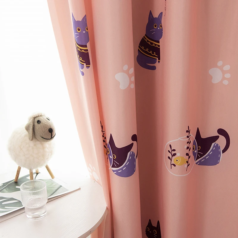 

Nordic Style Print Tulle Curtains For Children's Bedroom Kids Window Treatments Sheer For Living Room Finished Customization